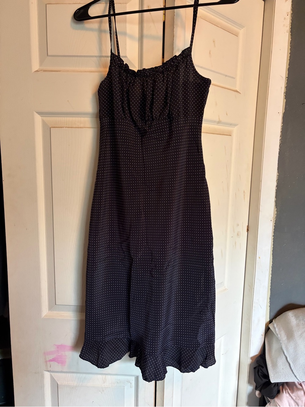 Rampage Black Polka Dot Spaghetti Strap Dress